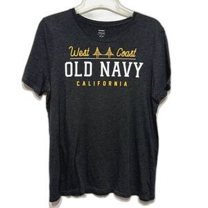 Old Navy Shirt Relaxed Short Sleeve Graphic Tee Gray West Coast Women sz Medium